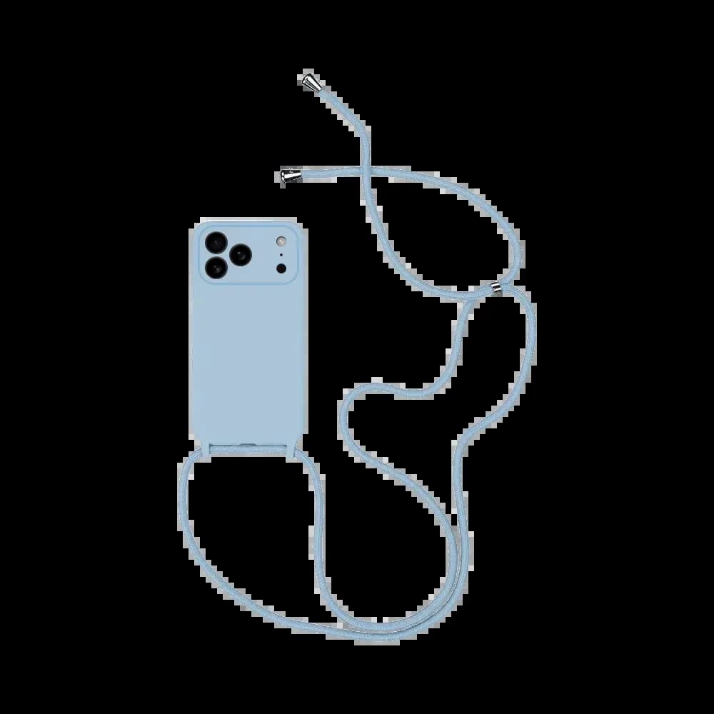 Coque avec cordon réglable silicone – Apple iPhone 17 Pro Max – Bleu Clair