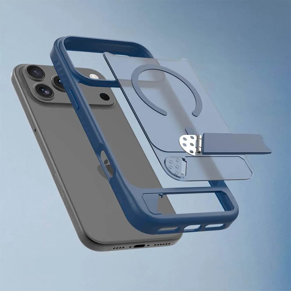 Coque de Protection MagSafe avec Support PROTECT pour Apple iPhone 17 Pro Max Bleu