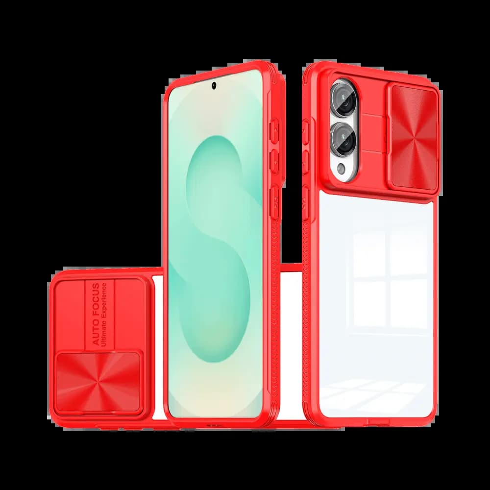 Coque avec cache caméra – Samsung Galaxy S25 Edge  – PROTECT IE027 Rouge 