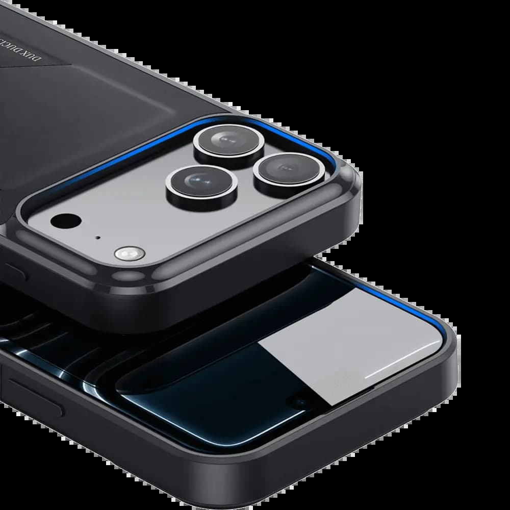  Coque de protection antichoc iPhone 17 Pro Max avec porte-carte intégré - Dux Ducis Pocard Noir