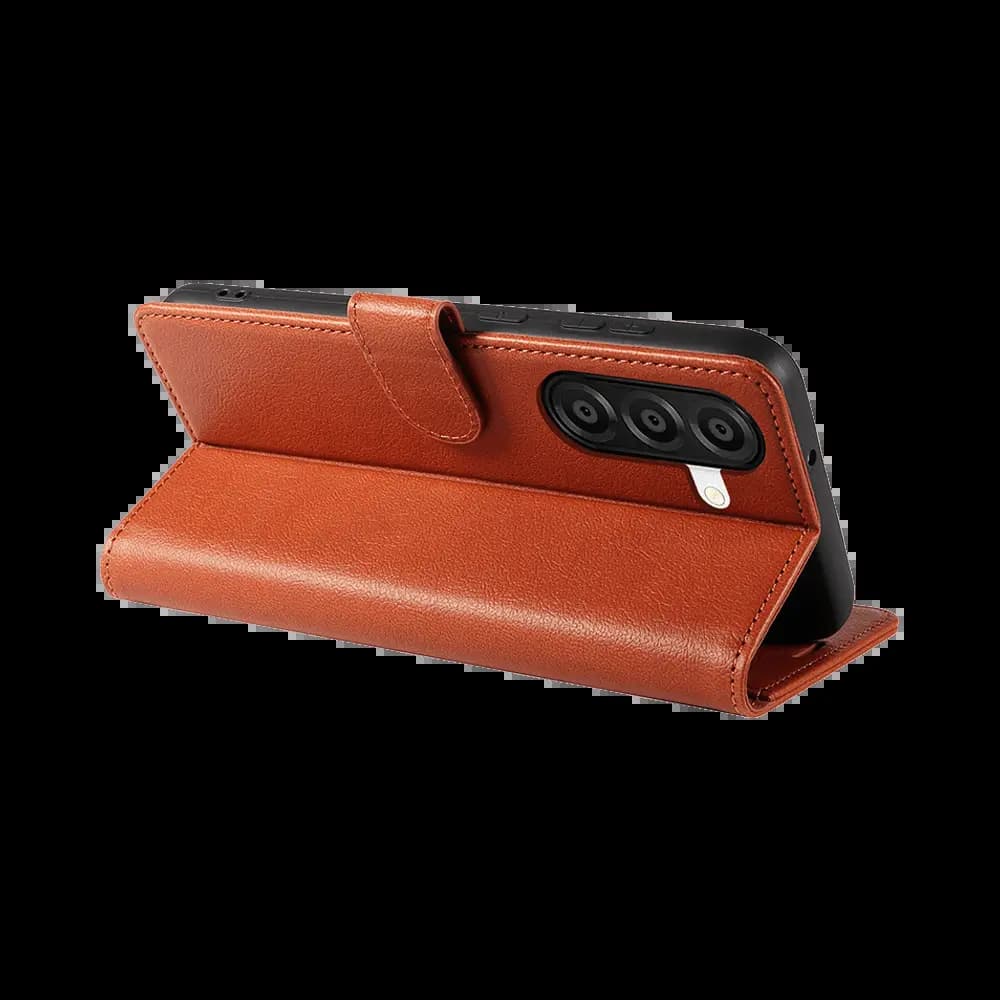 Housse folio anti-RFID Samsung Galaxy A57 5G – PROTECT IP011 Marron