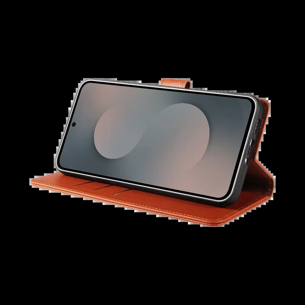 Housse folio anti-RFID Samsung Galaxy S25 FE – PROTECT IP011 Marron