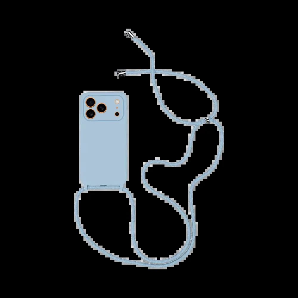 Coque avec cordon réglable silicone – Apple iPhone 17 Pro – Bleu Clair
