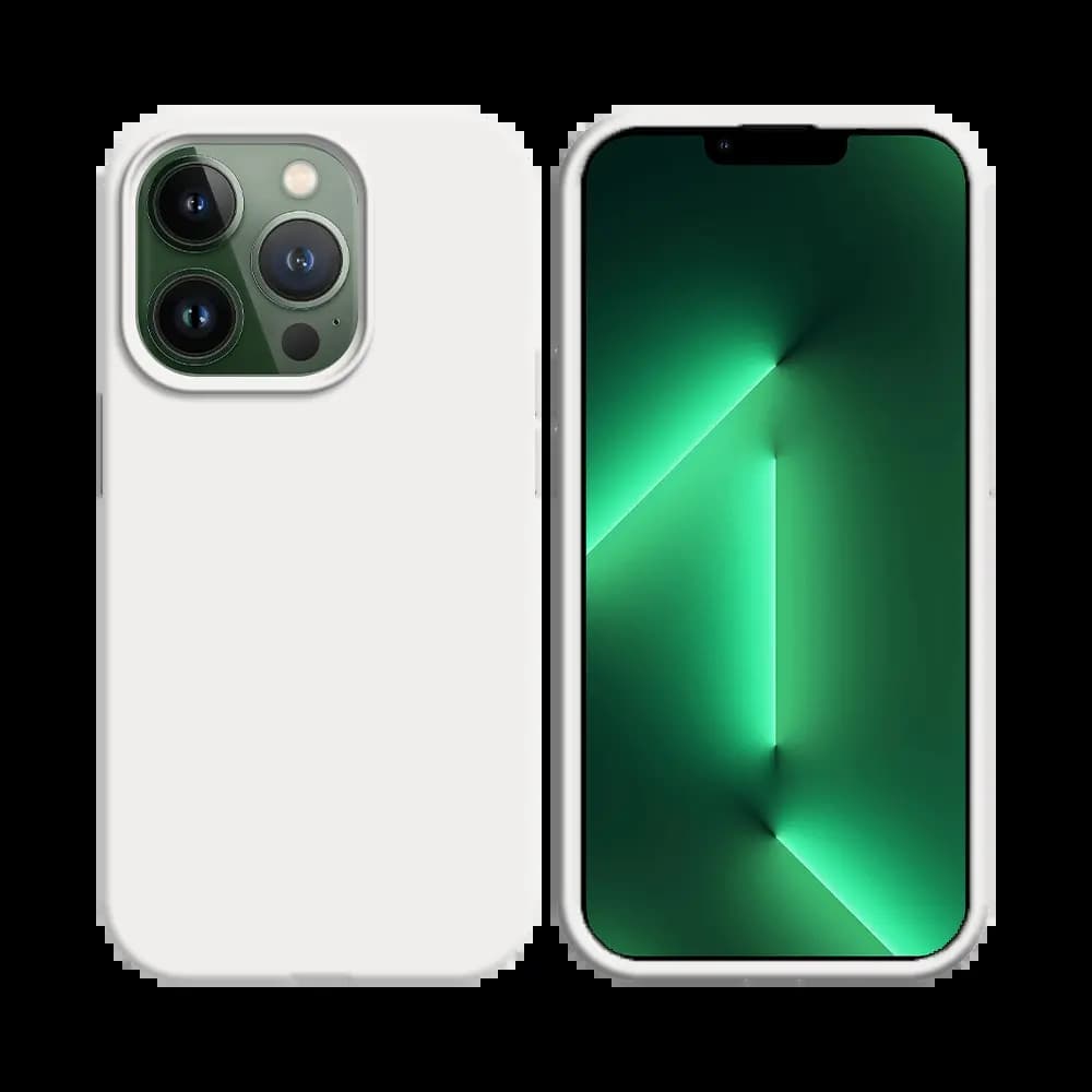 Coque Silicone Compatible pour Apple iPhone 13 Pro Max Blanc