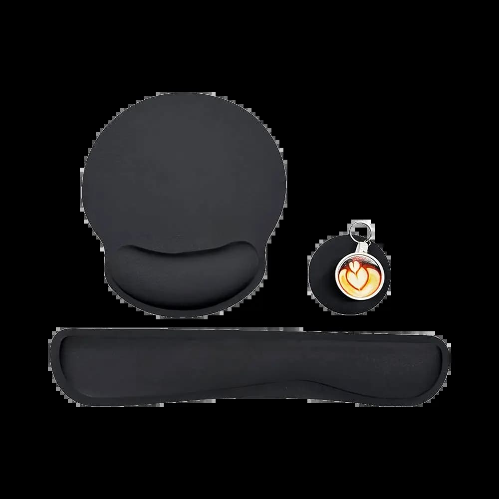 Tapis de Souris Kit 3-en-1 Ergonomique - Noir