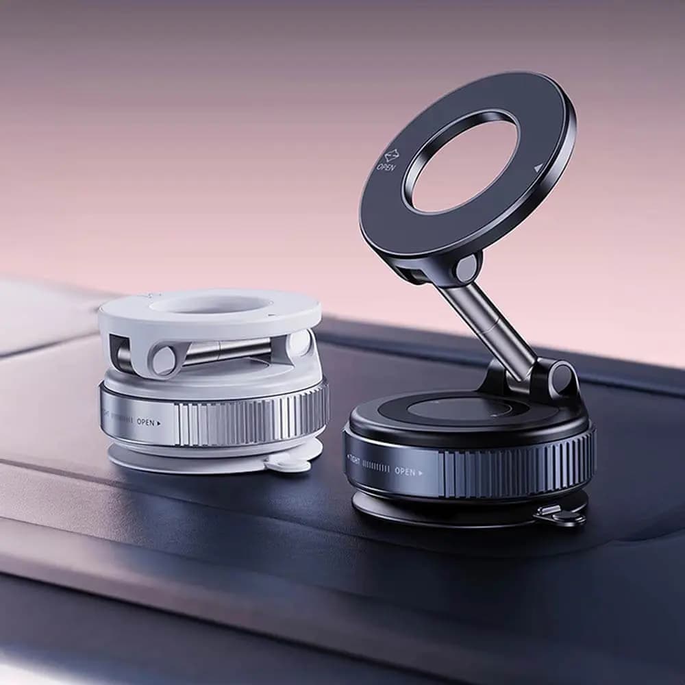 Support pour Smartphone Magnétique avec Fixation Ventouse Blanc