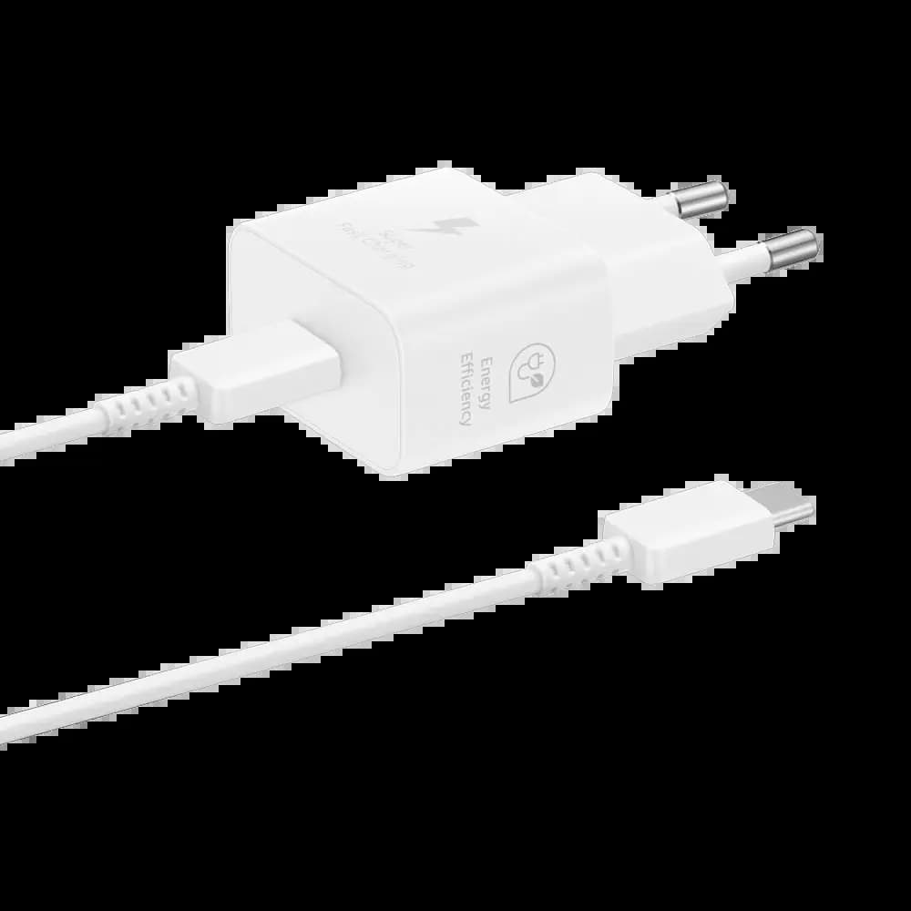 Chargeur secteur USB-C Samsung 25W avec câble USB-C - Blanc