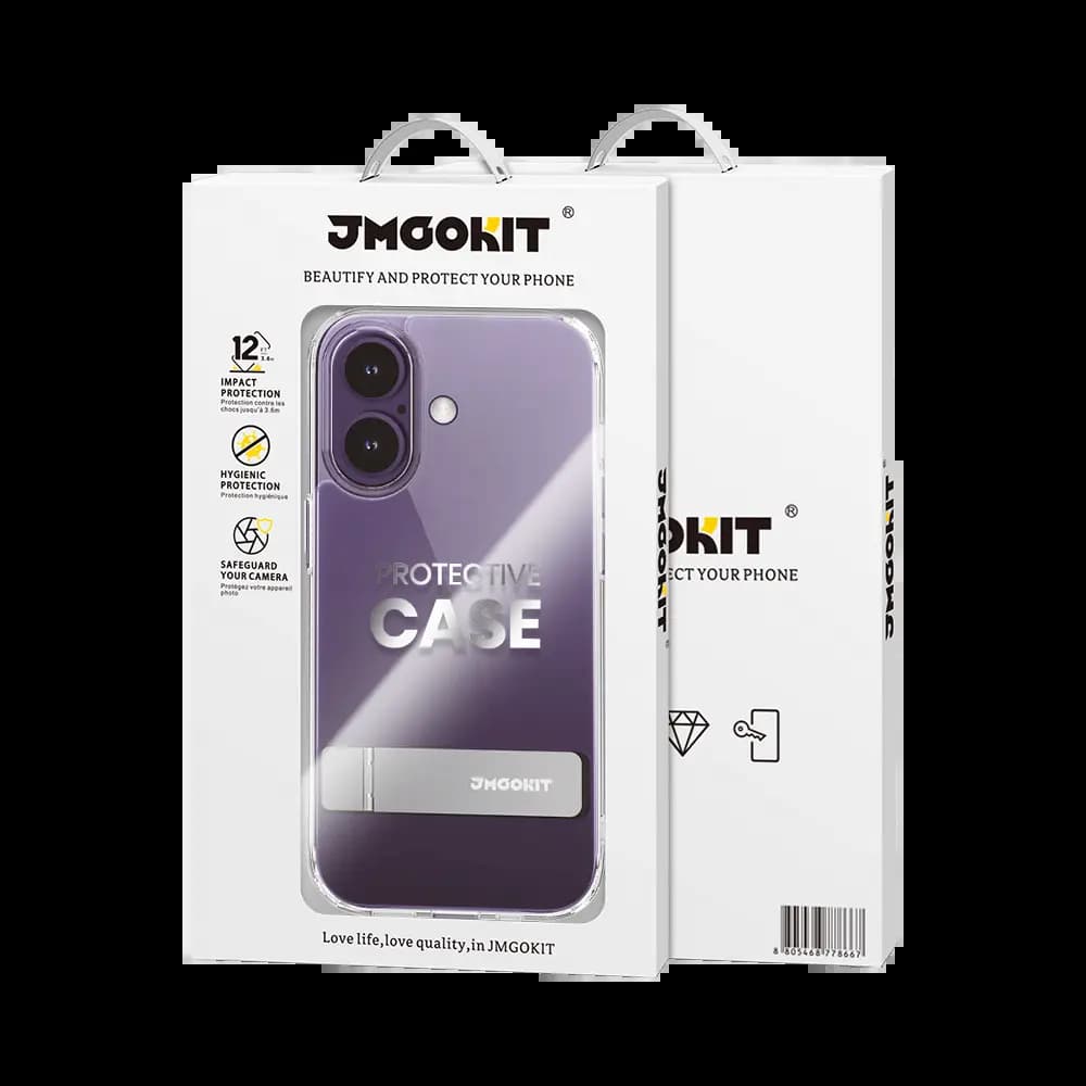 Coque de Protection Metal Bracket JMGOKIT pour Apple iPhone 17 Transparent