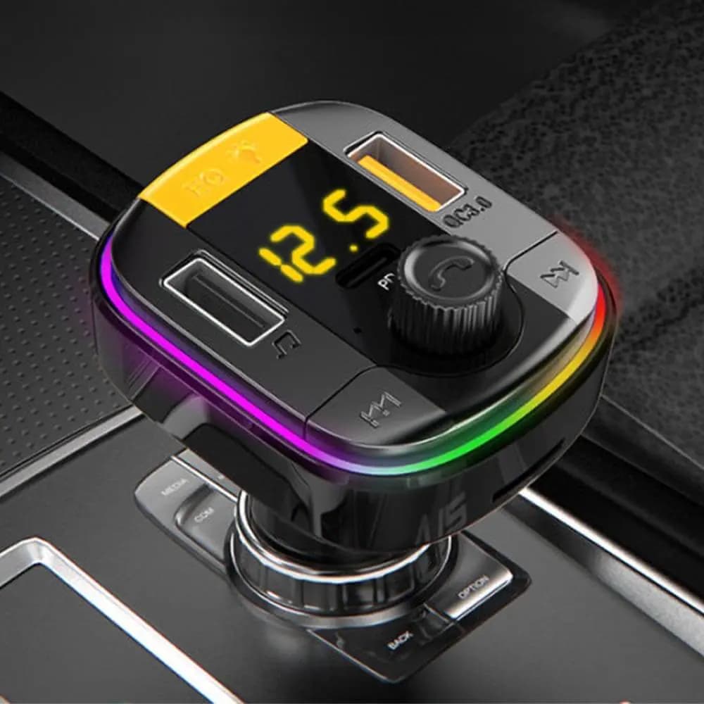 Transmetteur FM Bluetooth & Chargeur Voiture Yesido Y45 Noir