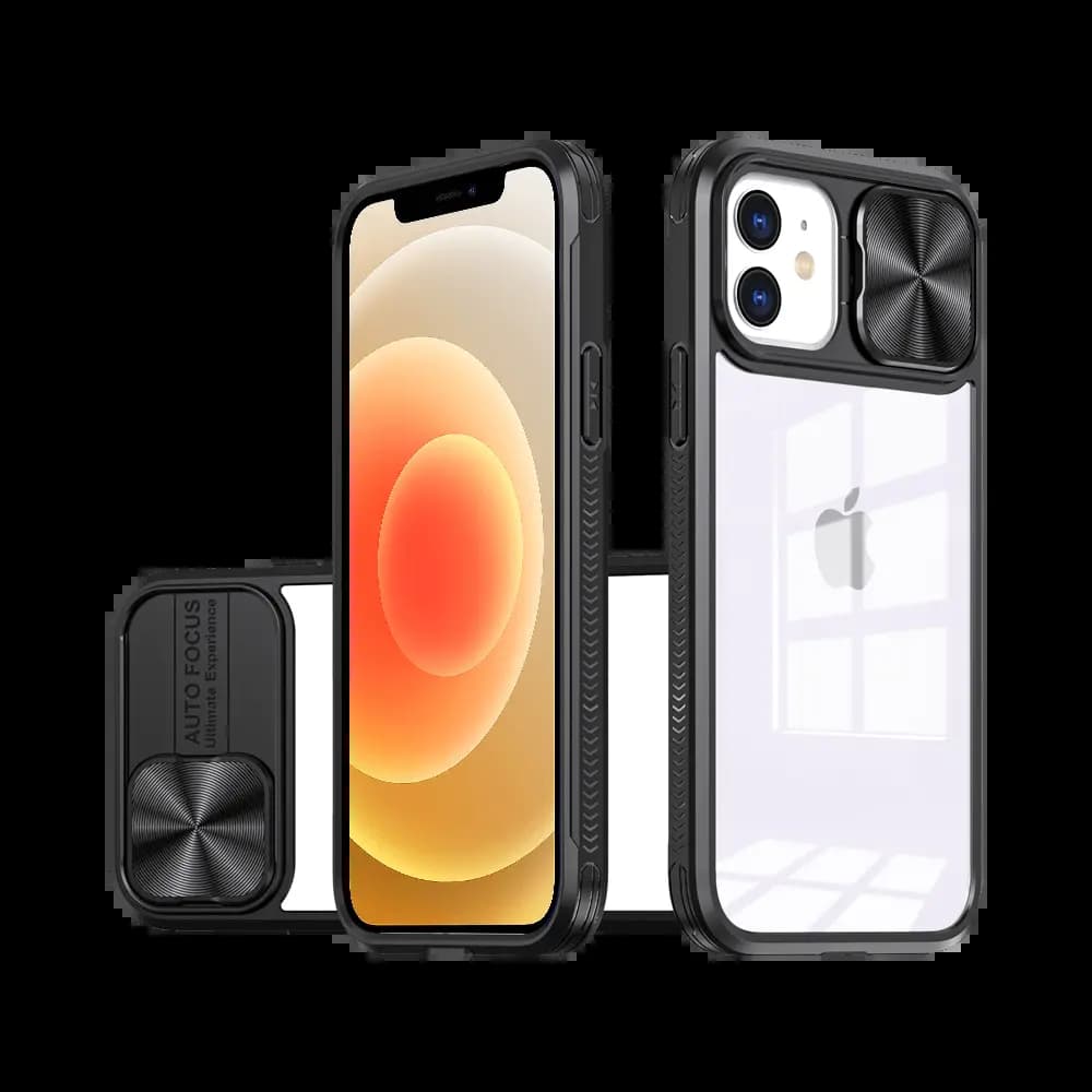 Coque avec cache caméra iPhone 12 – PROTECT IE027 Noir