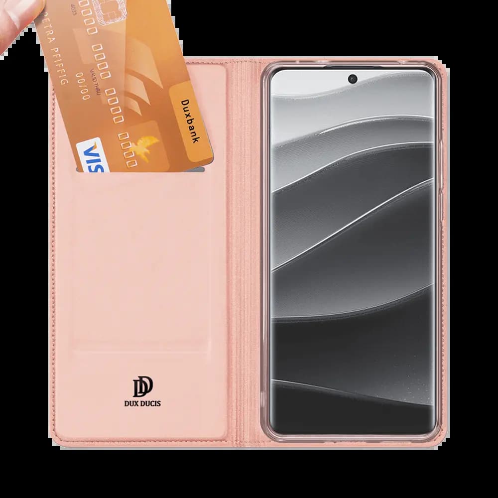 Housse folio Xiaomi Redmi Note 14 Pro+ 5G porte-carte – Dux Ducis Skin Pro Rose