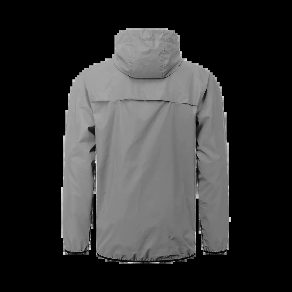 Veste Réfléchissante Coupe-Vent WOSAWE Imperméable avec Capuche (taille M) Gris