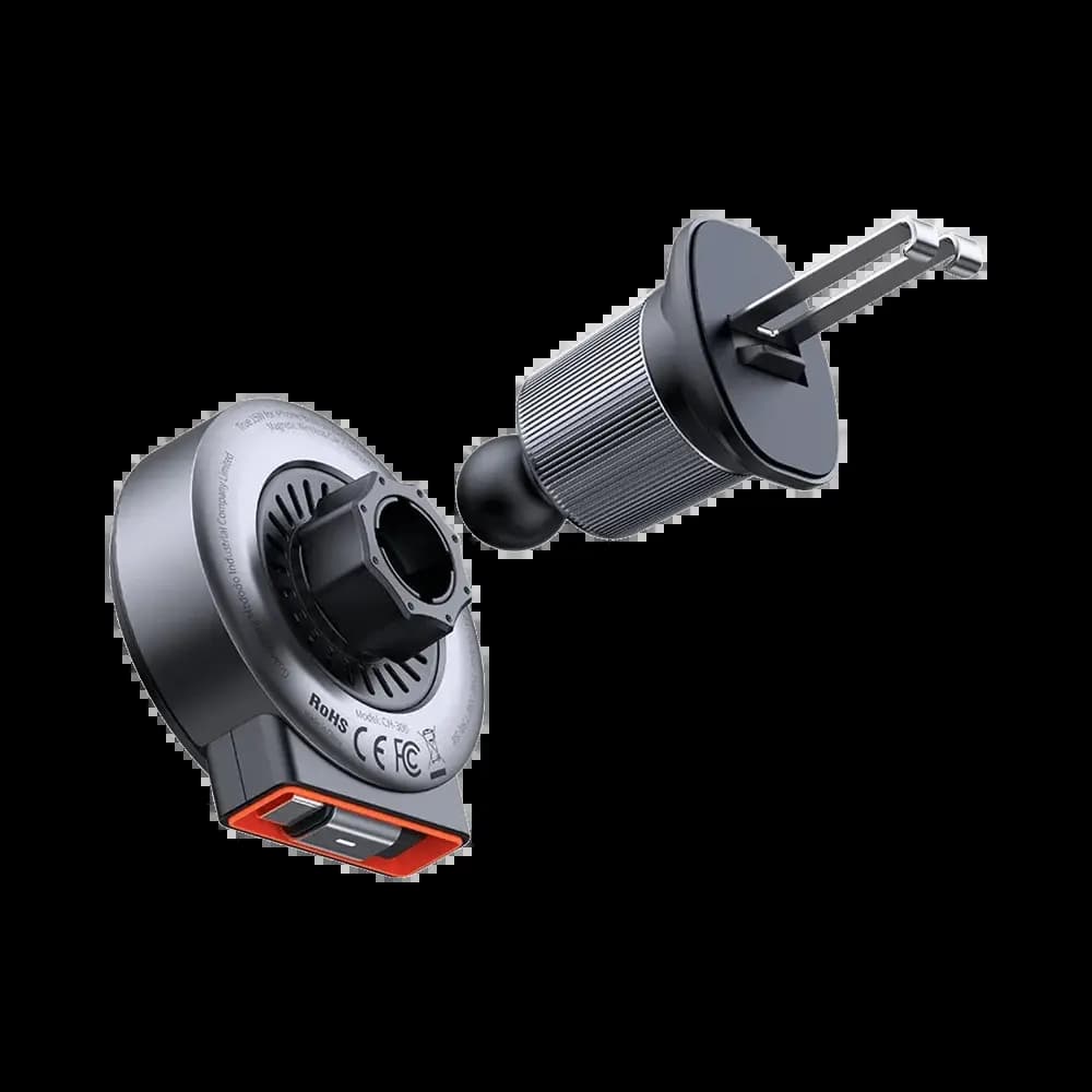 Support Smartphone Chargeur à Induction pour Voiture Mcdodo  (avec Câble Rétractable USB-C) 15W Noir