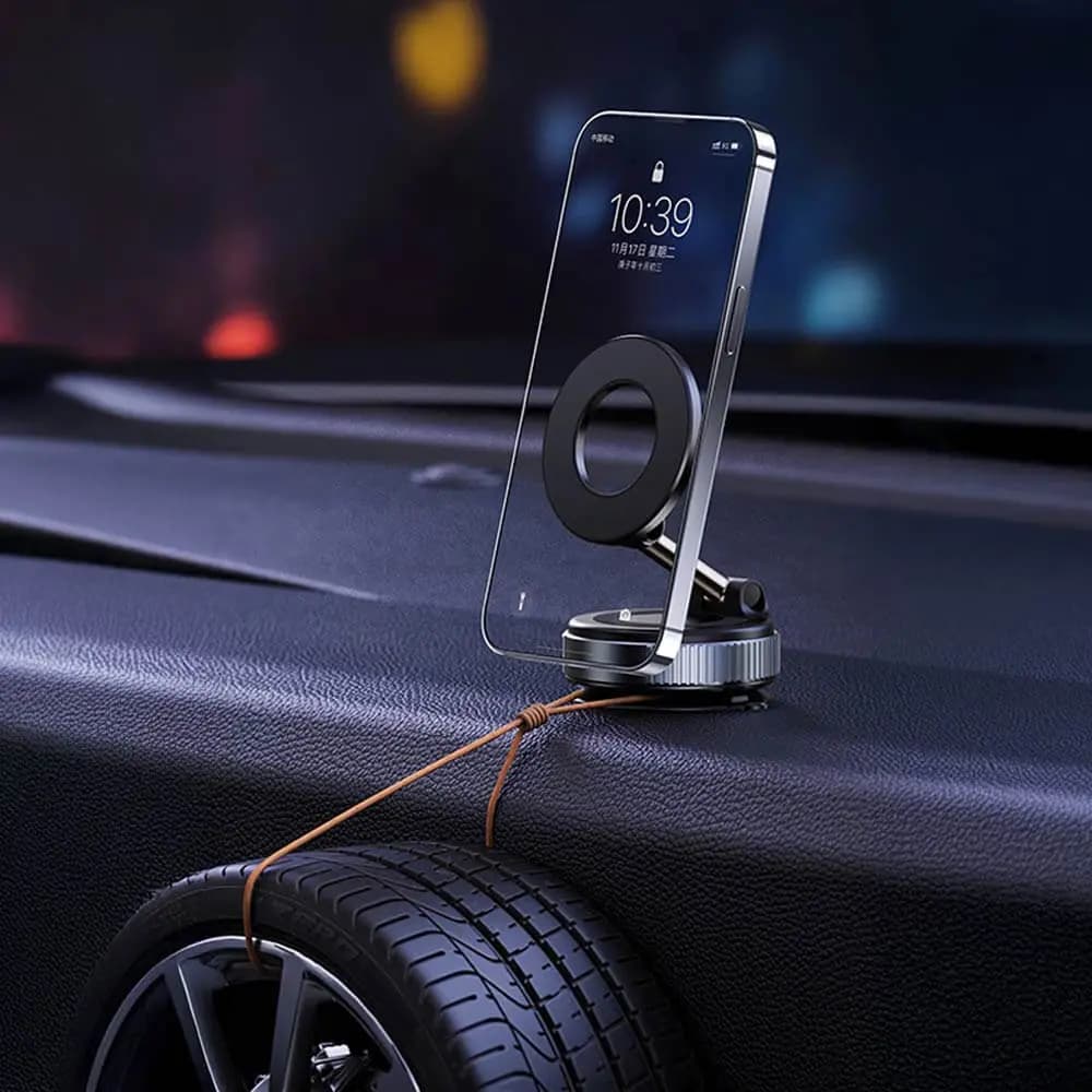 Support pour Smartphone Magnétique avec Fixation Ventouse Blanc