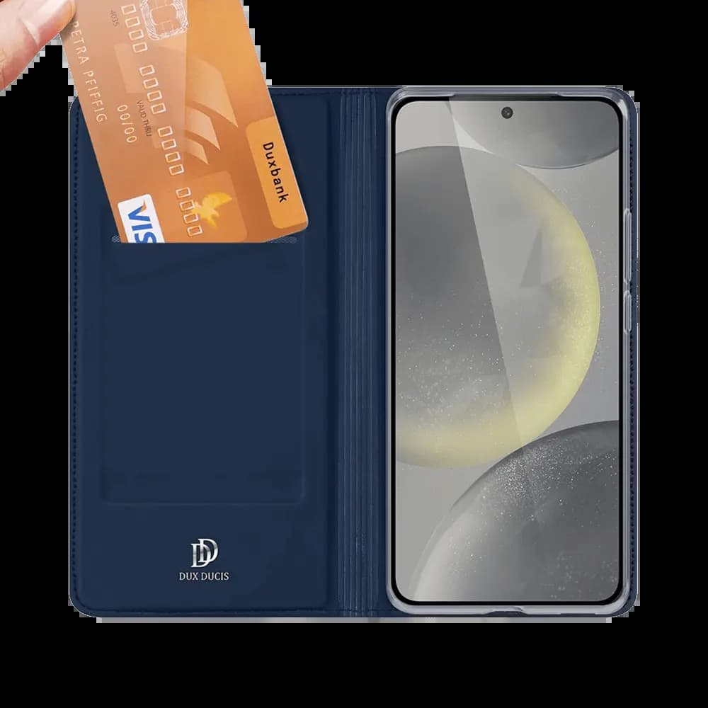 Housse folio Samsung Galaxy S24 FE porte-carte – Dux Ducis Skin Pro Bleu