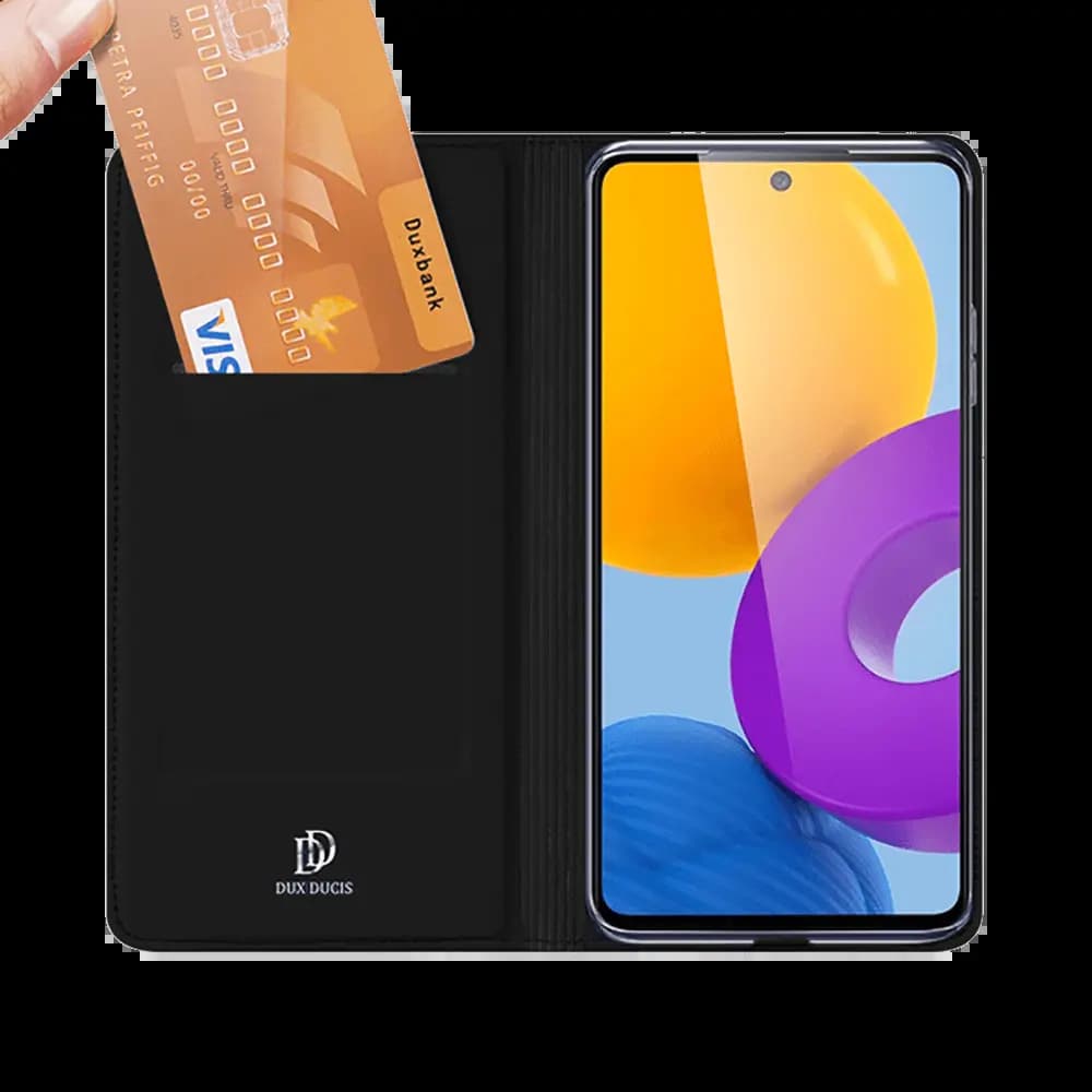 Housse folio Samsung Galaxy M52 porte-carte – Dux Ducis Skin Pro Noir