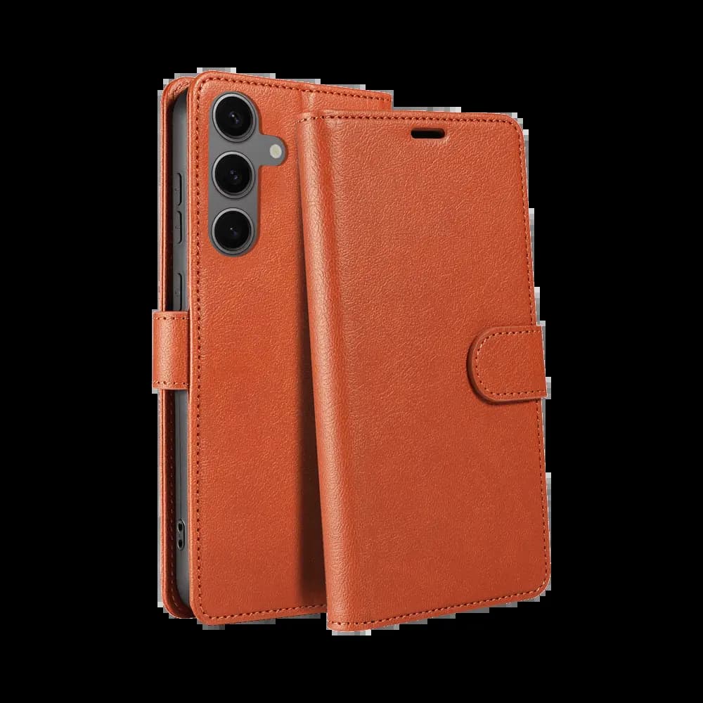 Housse folio anti-RFID Samsung Galaxy S25 FE – PROTECT IP011 Marron