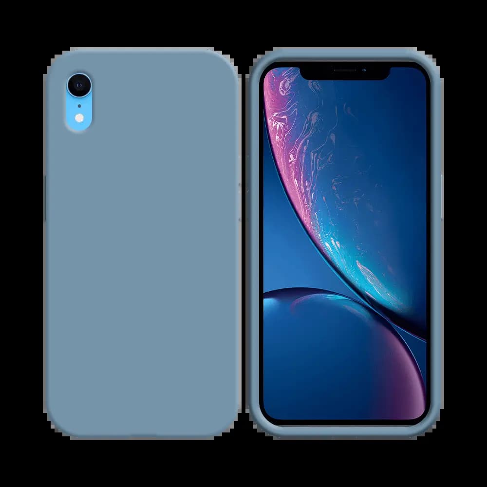 Coque Silicone Compatible pour Apple iPhone XR Bleu Acier