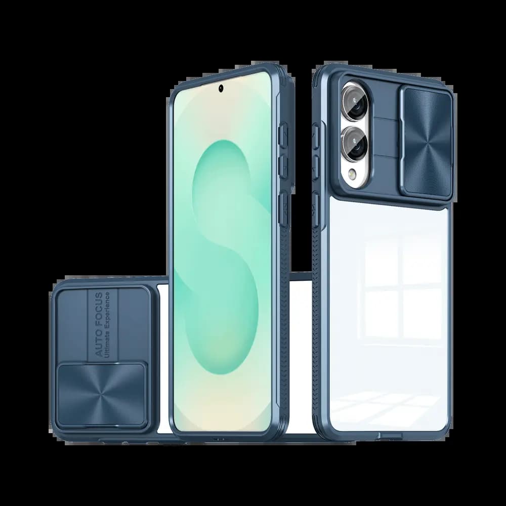 Coque avec cache caméra – Samsung Galaxy S25 Edge – PROTECT IE027 Bleu Marine