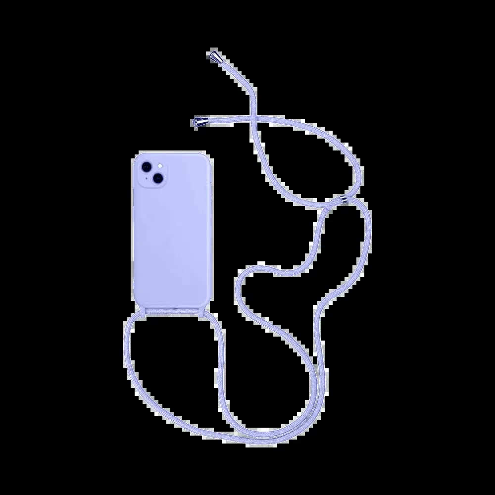 Coque Silicone avec Cordon Apple iPhone 15+ Violet