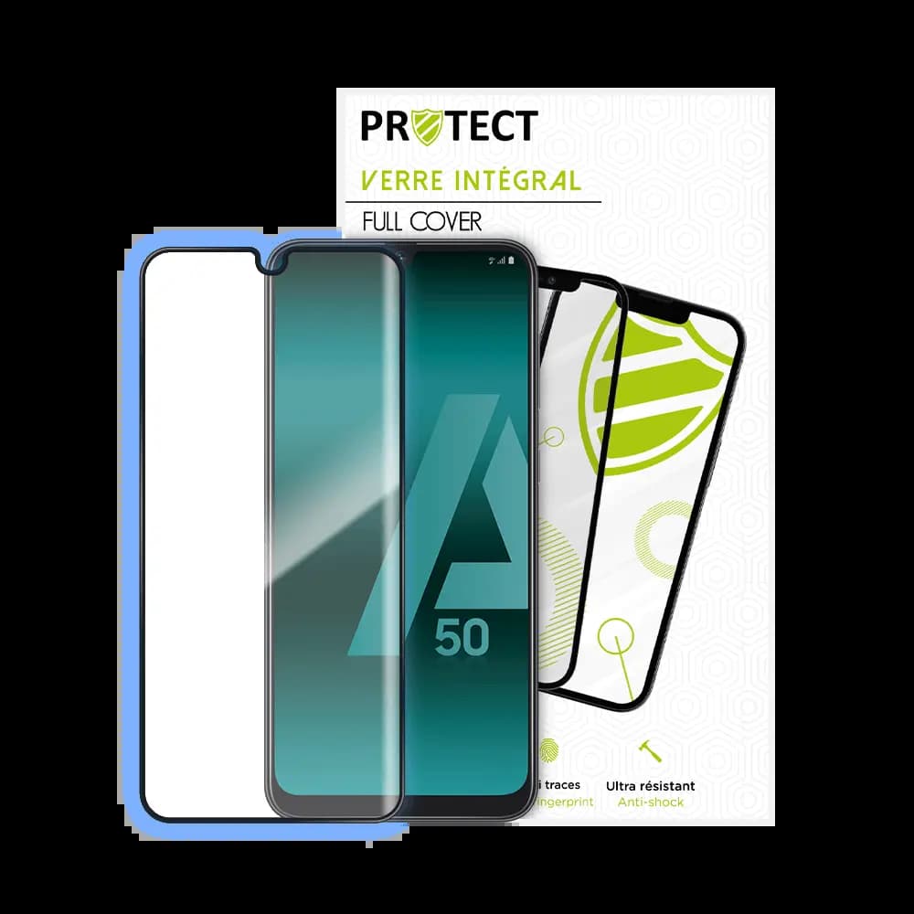 Verre trempé intégral Samsung Galaxy A50 protection écran 9H – PROTECT Noir