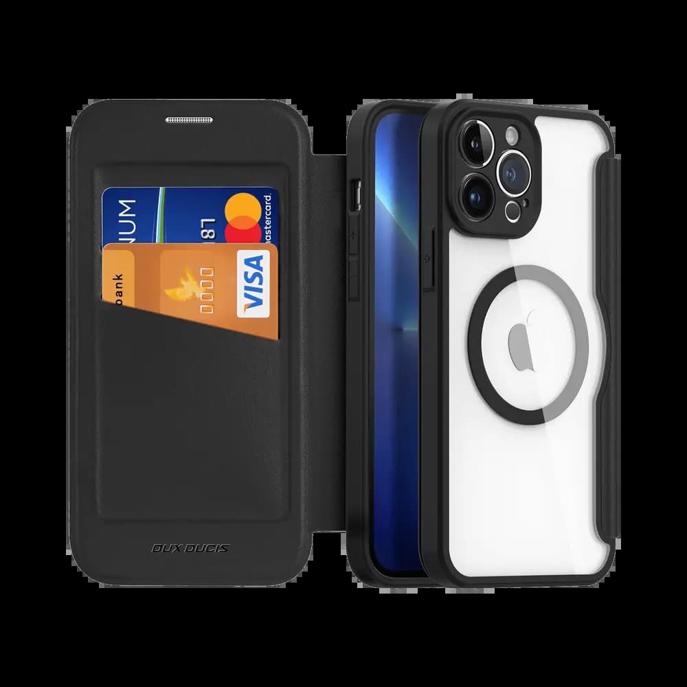 Housse folio MagSafe iPhone 13 Pro Max – Dux Ducis Skin X Pro Noir