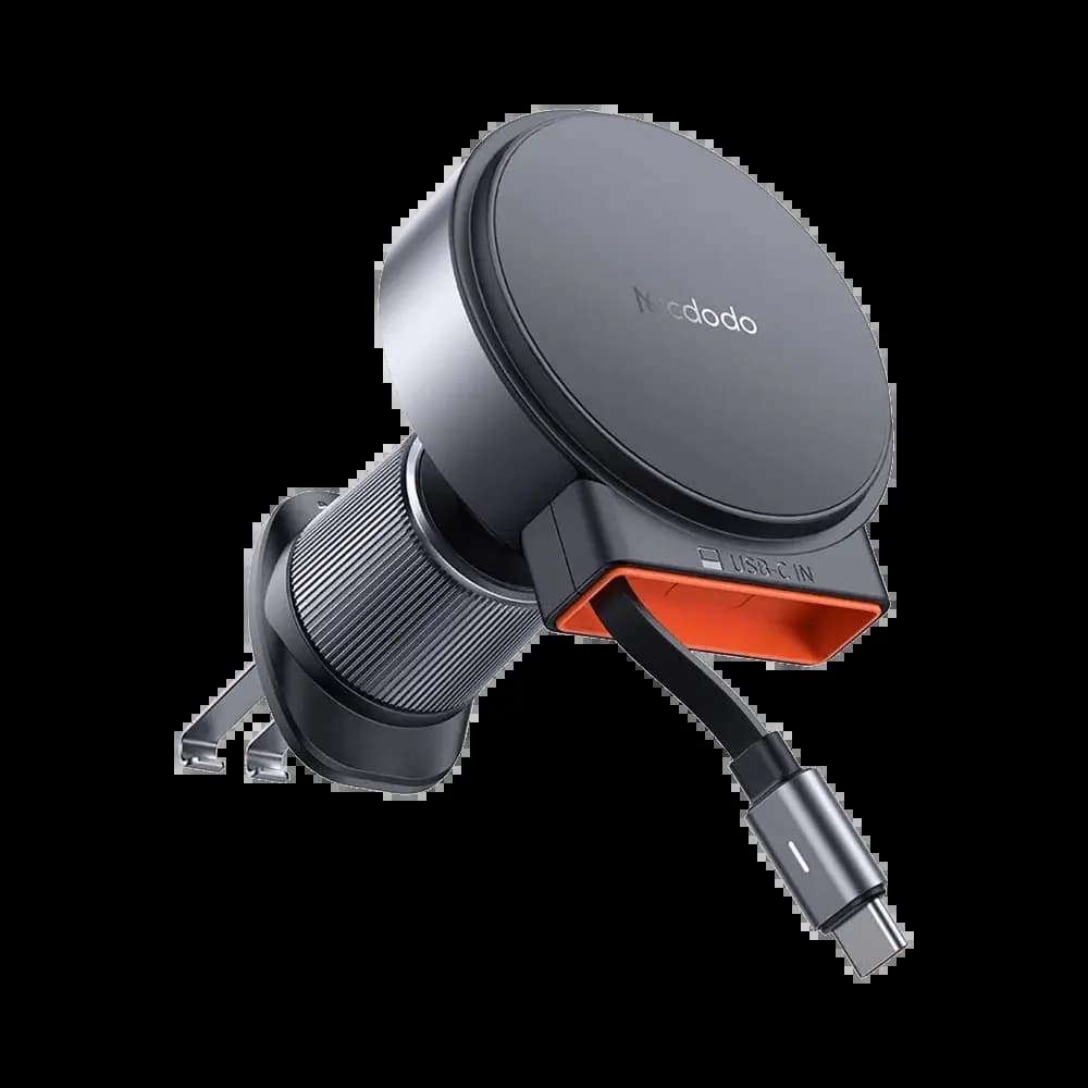 Support Smartphone Chargeur à Induction pour Voiture Mcdodo  (avec Câble Rétractable USB-C) 15W Noir