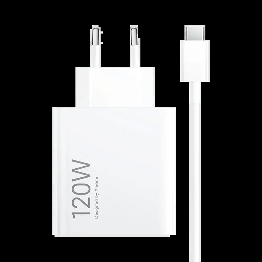 Chargeur secteur Xiaomi 120W HyperCharge + câble USB-C 6A – Blanc