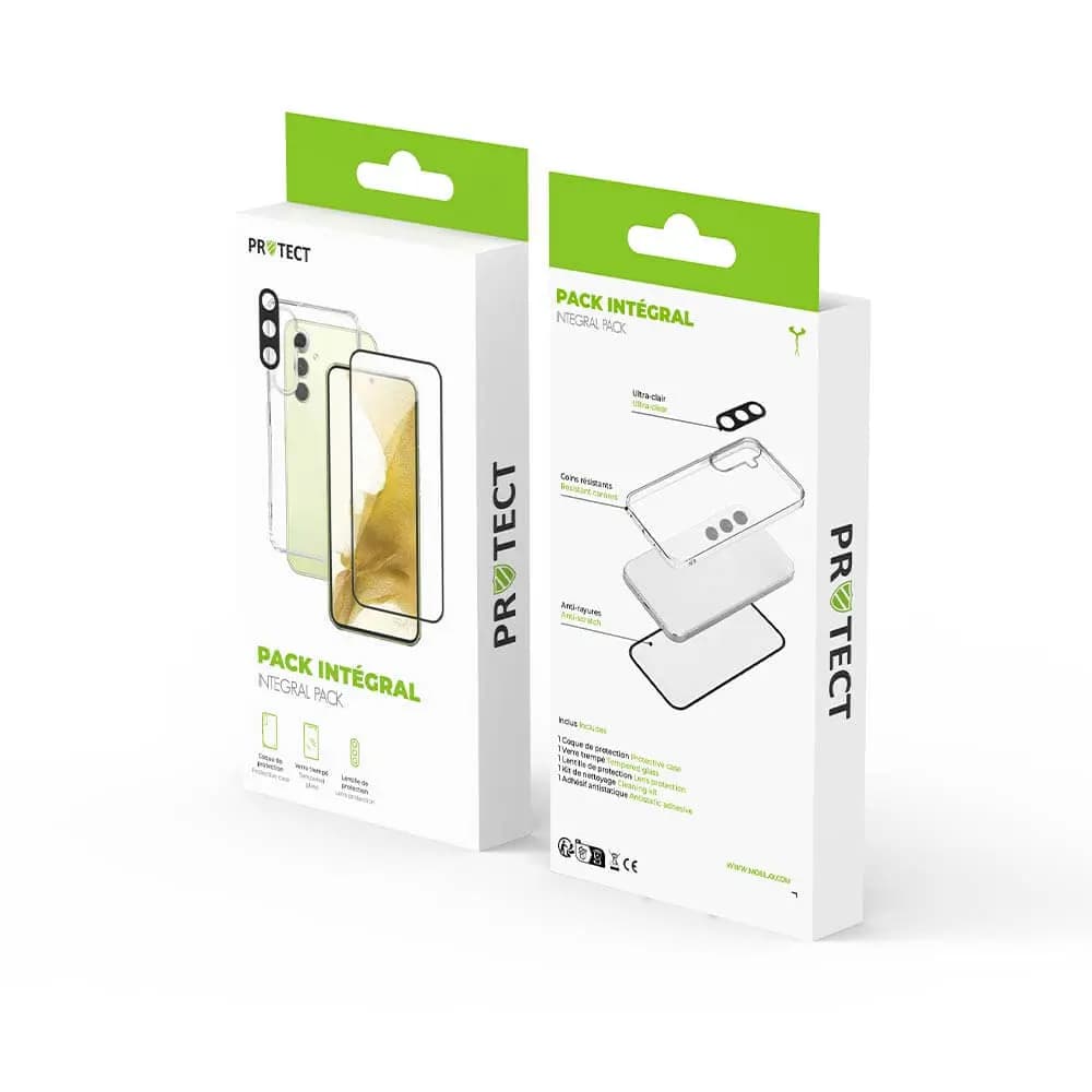 Pack de Protection Coque + Protection Lentille + Verre Trempé PROTECT pour Samsung Galaxy A25 5G Transparent