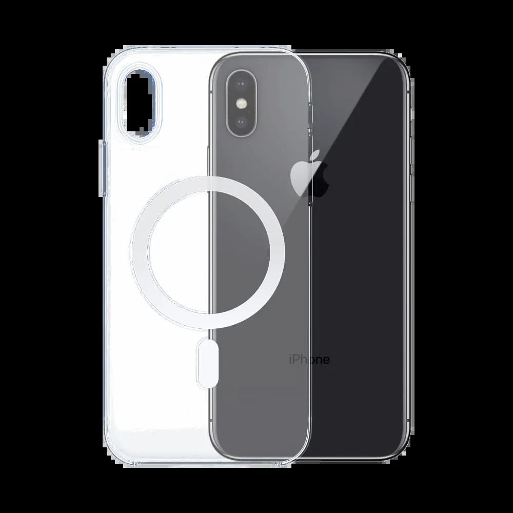 Coque Silicone MagSafe Compatible pour Apple iPhone X & XS Transparent