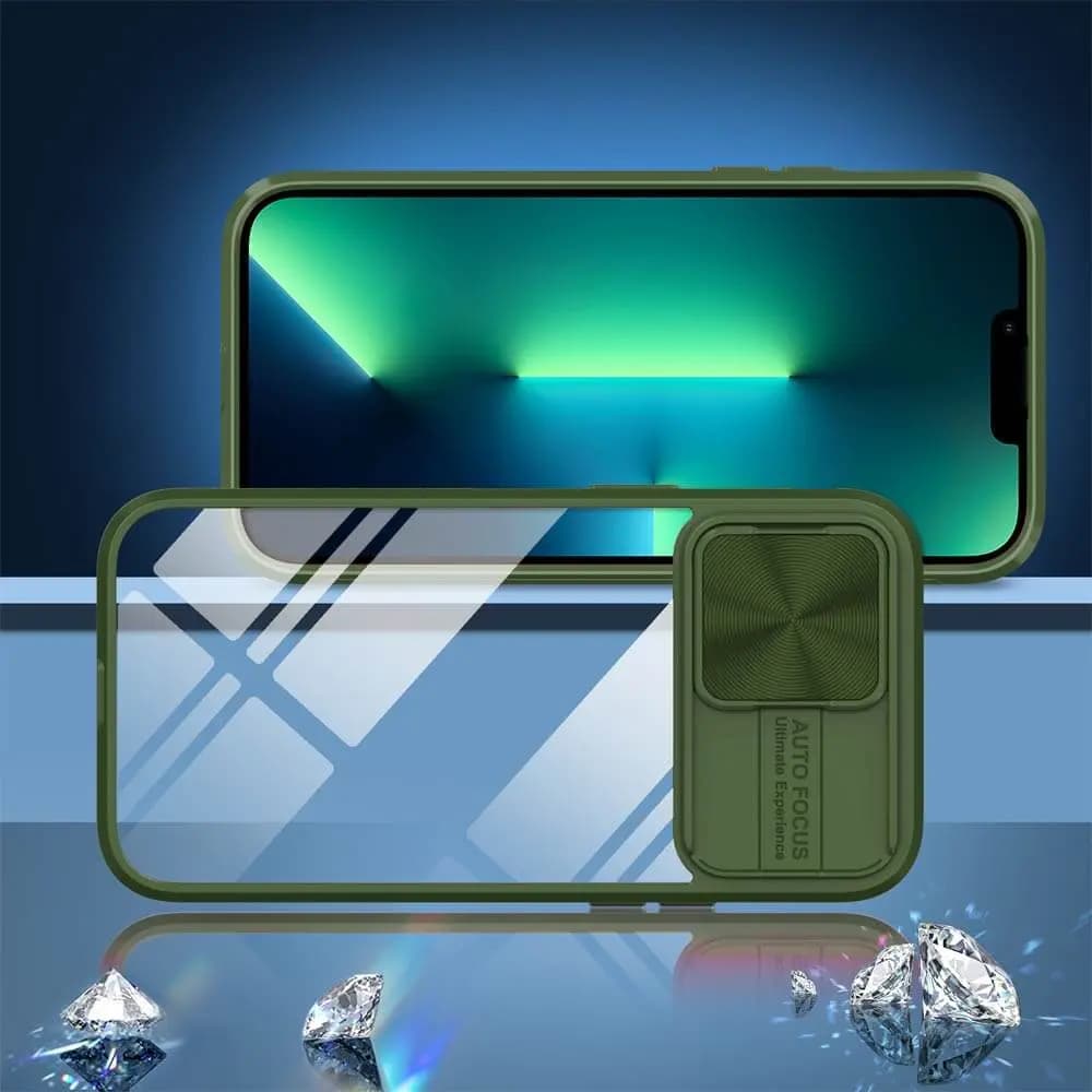 Coque avec cache caméra – iPhone 13 Pro – PROTECT IE027 Vert Foncé
