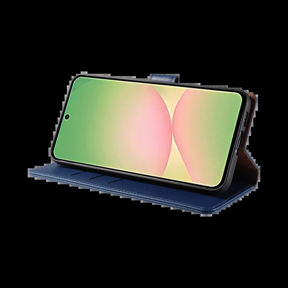 Housse folio anti-RFID Samsung Galaxy A57 5G – PROTECT IP011 Bleu Marine