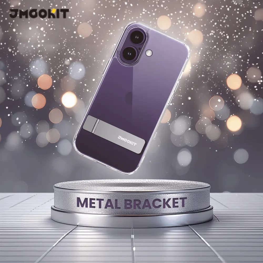 Coque de Protection Metal Bracket JMGOKIT pour Apple iPhone 17 Transparent