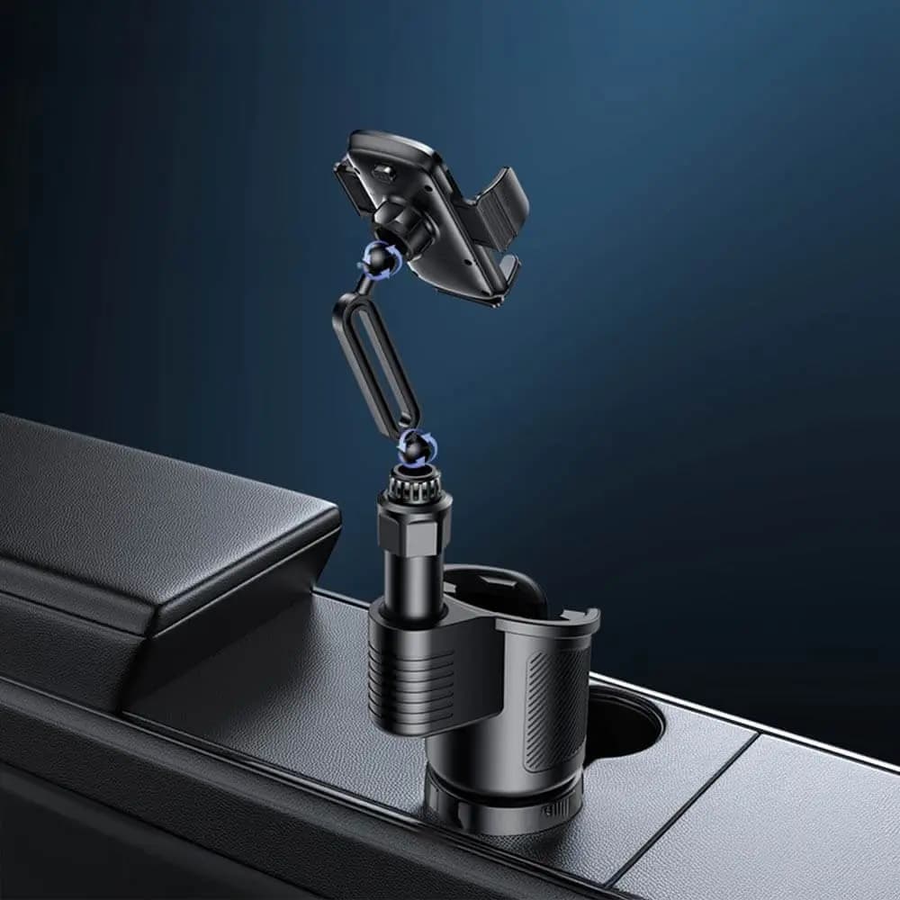 Support Smartphone pour Voiture avec Porte Gobelet Yesido   Noir