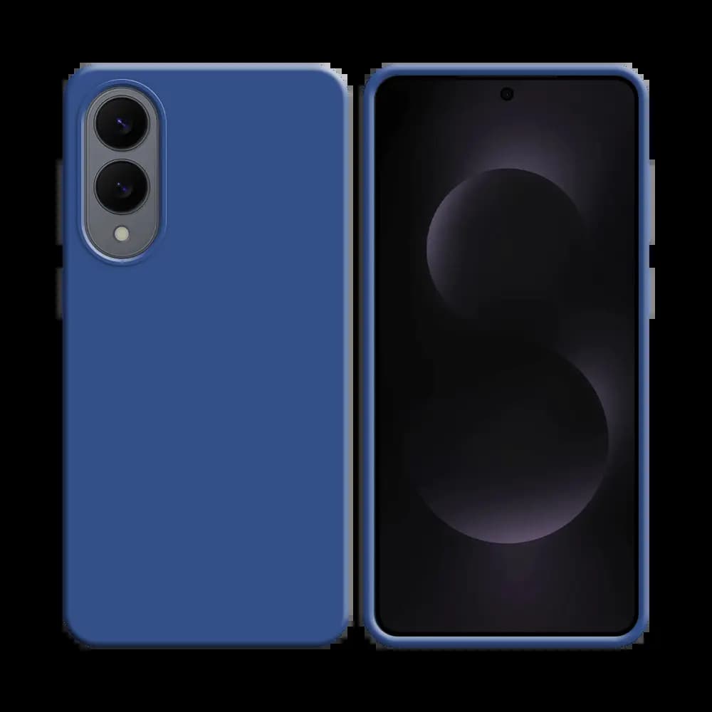 Coque Silicone Compatible pour Samsung Galaxy S25 Edge Bleu Marine