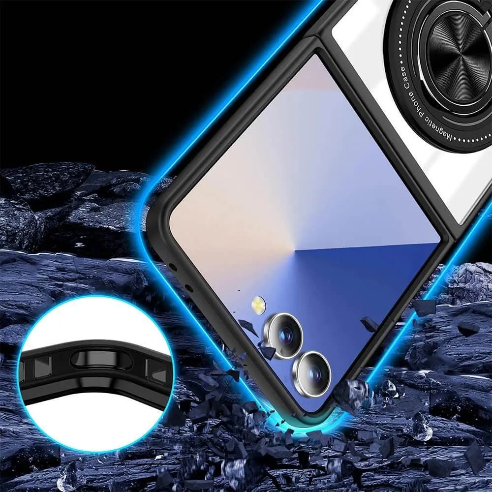 Coque de Protection Magnétique avec Bague 360° Z-FL3 Samsung Galaxy Z Flip 7 5G Noir