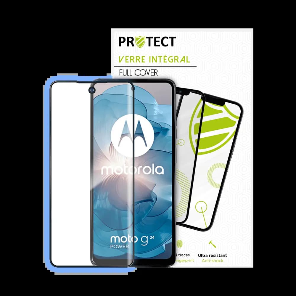 Verre Trempé Intégral PROTECT pour Motorola Moto G24 Power/Moto G24 4G/Moto G04/Moto E14/Moto G04s Noir