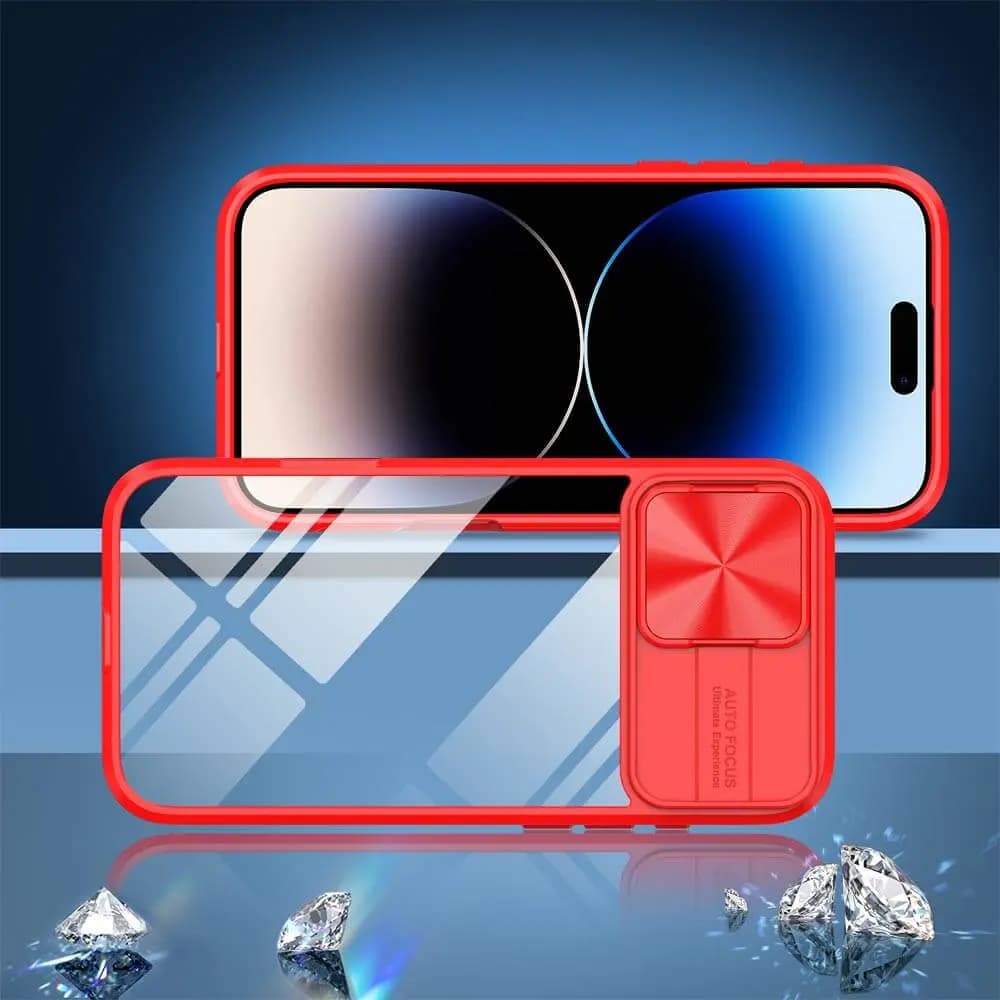 Coque avec cache caméra iPhone 14 Pro Max – PROTECT IE027 Rouge 