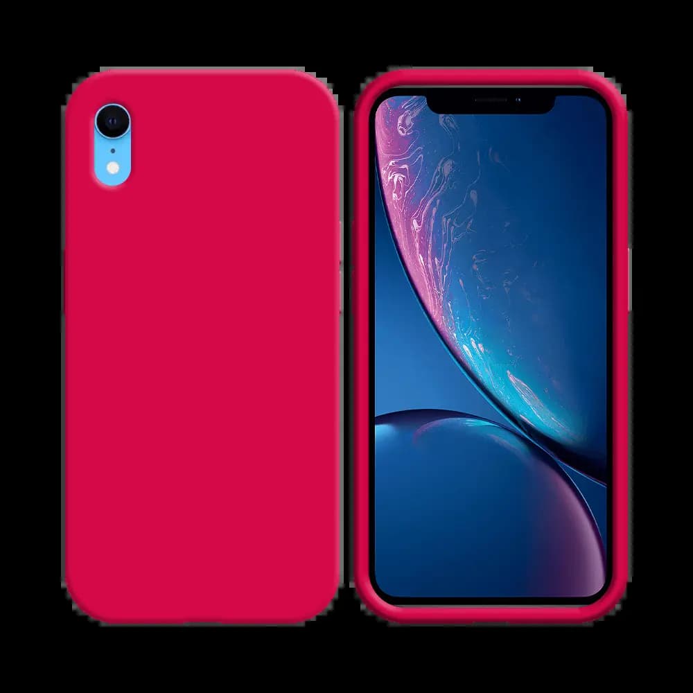 Coque Silicone Compatible pour Apple iPhone XR Rose Vif