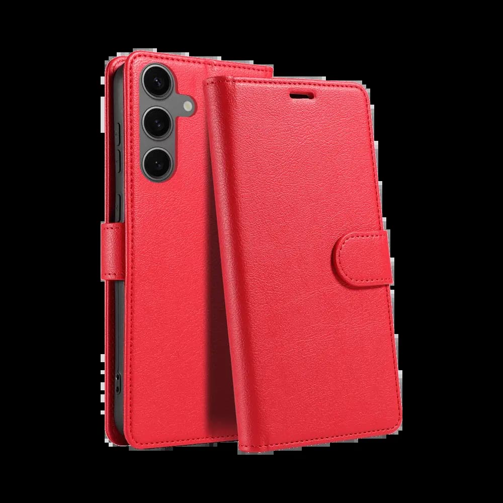 Housse folio anti-RFID Samsung Galaxy S25 FE – PROTECT IP011 Rouge