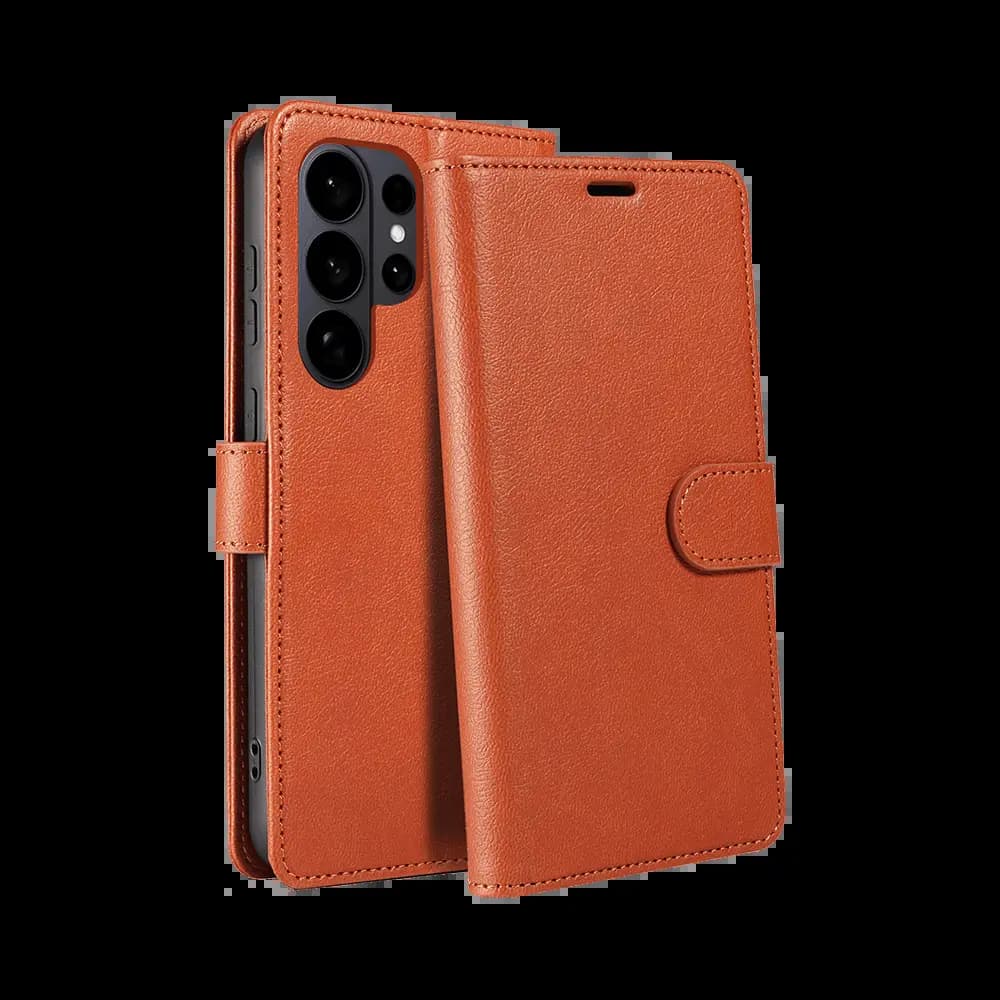 Housse folio anti-RFID Samsung Galaxy S26 Ultra – PROTECT IP011 Marron