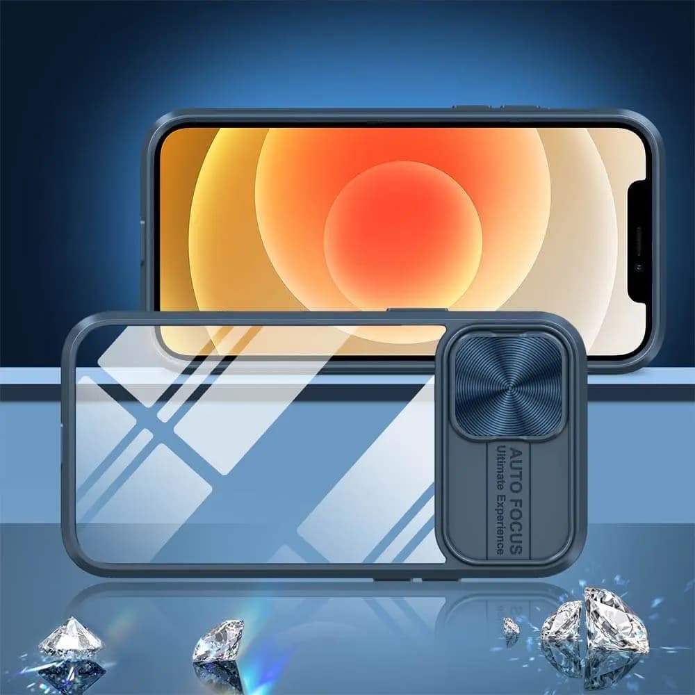 Coque avec cache caméra iPhone 12 – PROTECT IE027 Bleu Marine