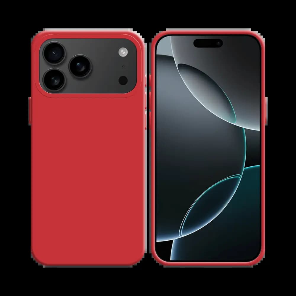 Coque Silicone Compatible pour Apple iPhone 17 Pro Max Rouge