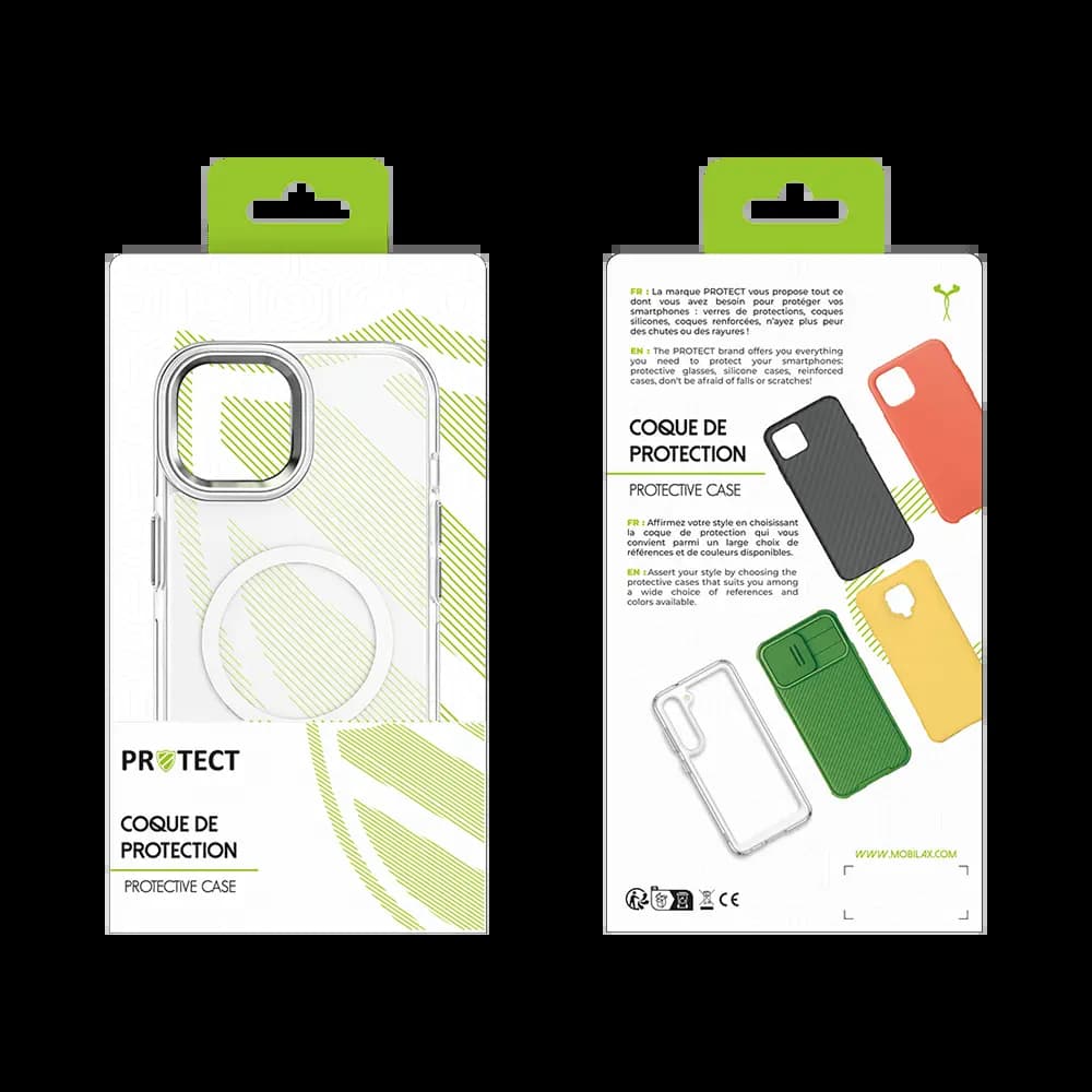 Coque MagSafe antichoc iPhone 15 Pro Max – PROTECT MS01 Blanc