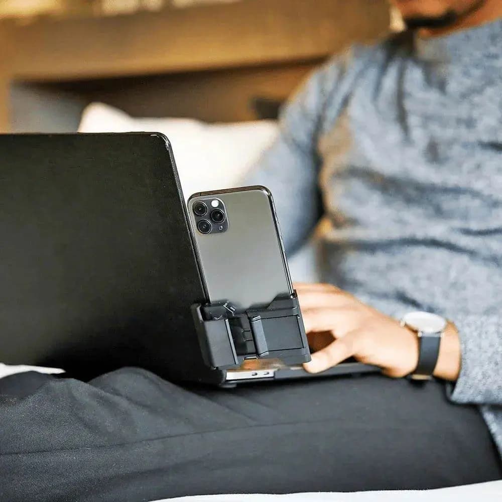 Support Smartphone pour Ordinateur Phoneside One avec Crochet Noir