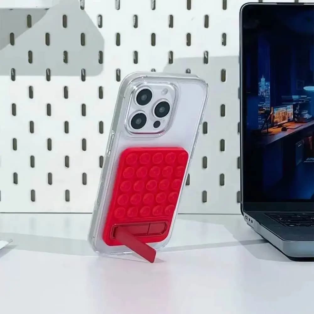 Support Ventouse Silicone avec Pied Intégré Rouge