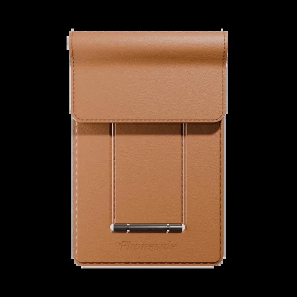 Support Smartphone Phoneside Note pour Carnet & Cahier Marron
