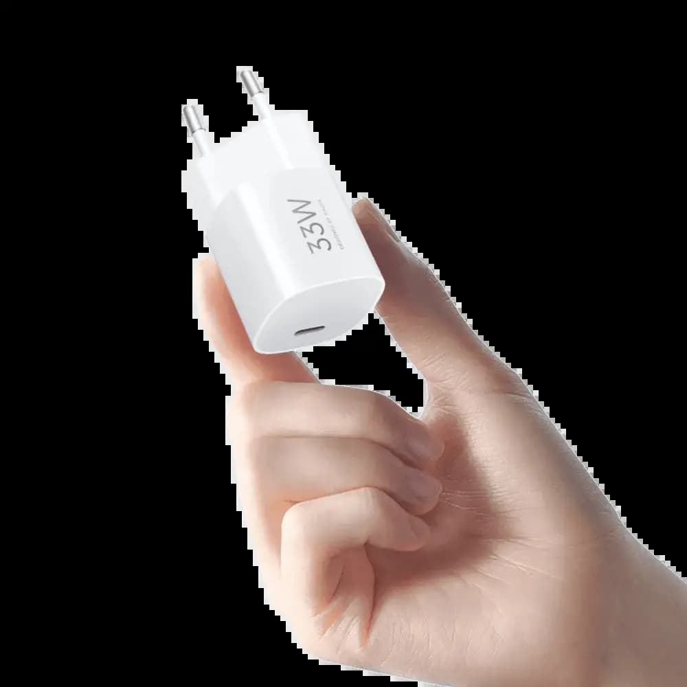Chargeur secteur GaN USB-C Xiaomi NanoPower 33W recharge rapide et format ultra-compact - Blanc