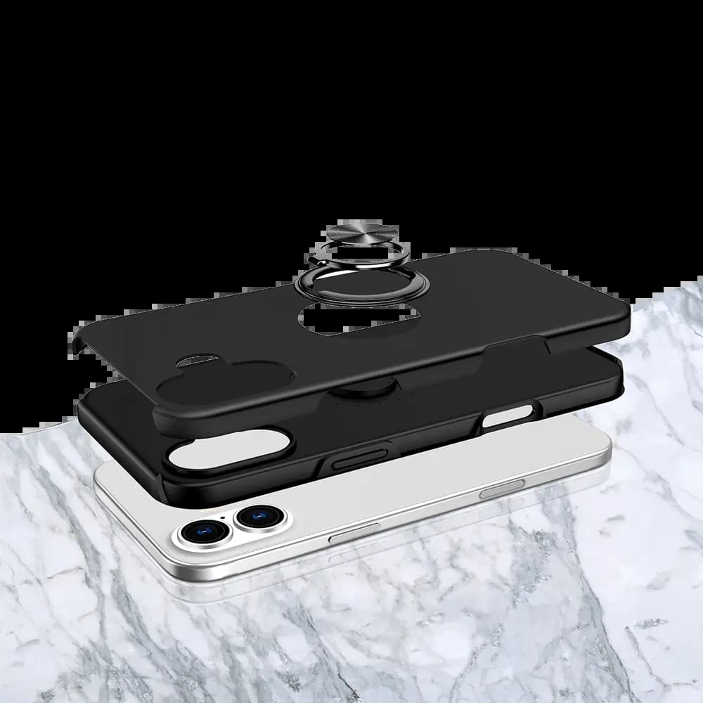 Coque de protection iPhone 16 Plus avec anneau rotatif – PROTECT IE013 Noir