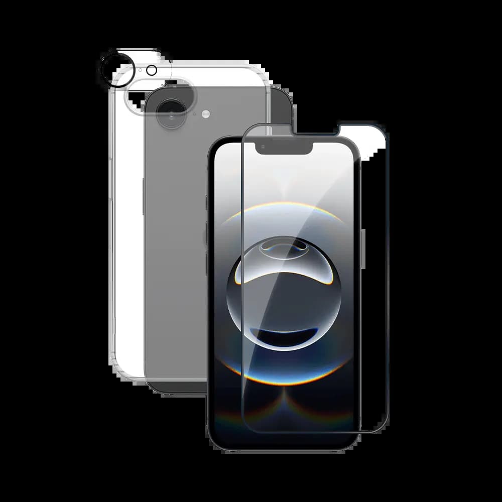 Pack de Protection Coque + Protection Lentille + Verre Trempé PROTECT pour Apple iPhone 16e Transparent